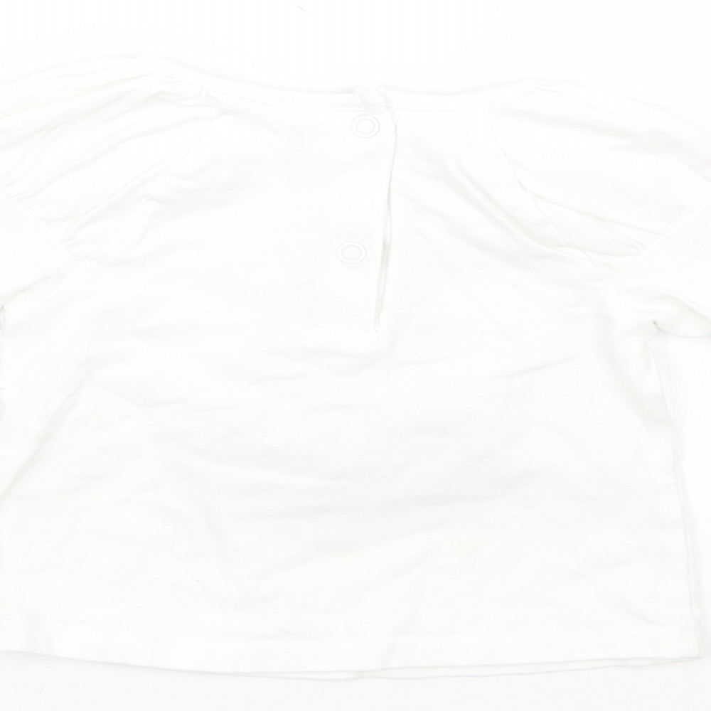 Mini Club Girls White Geometric Basic T-Shirt Size 3-6 Months