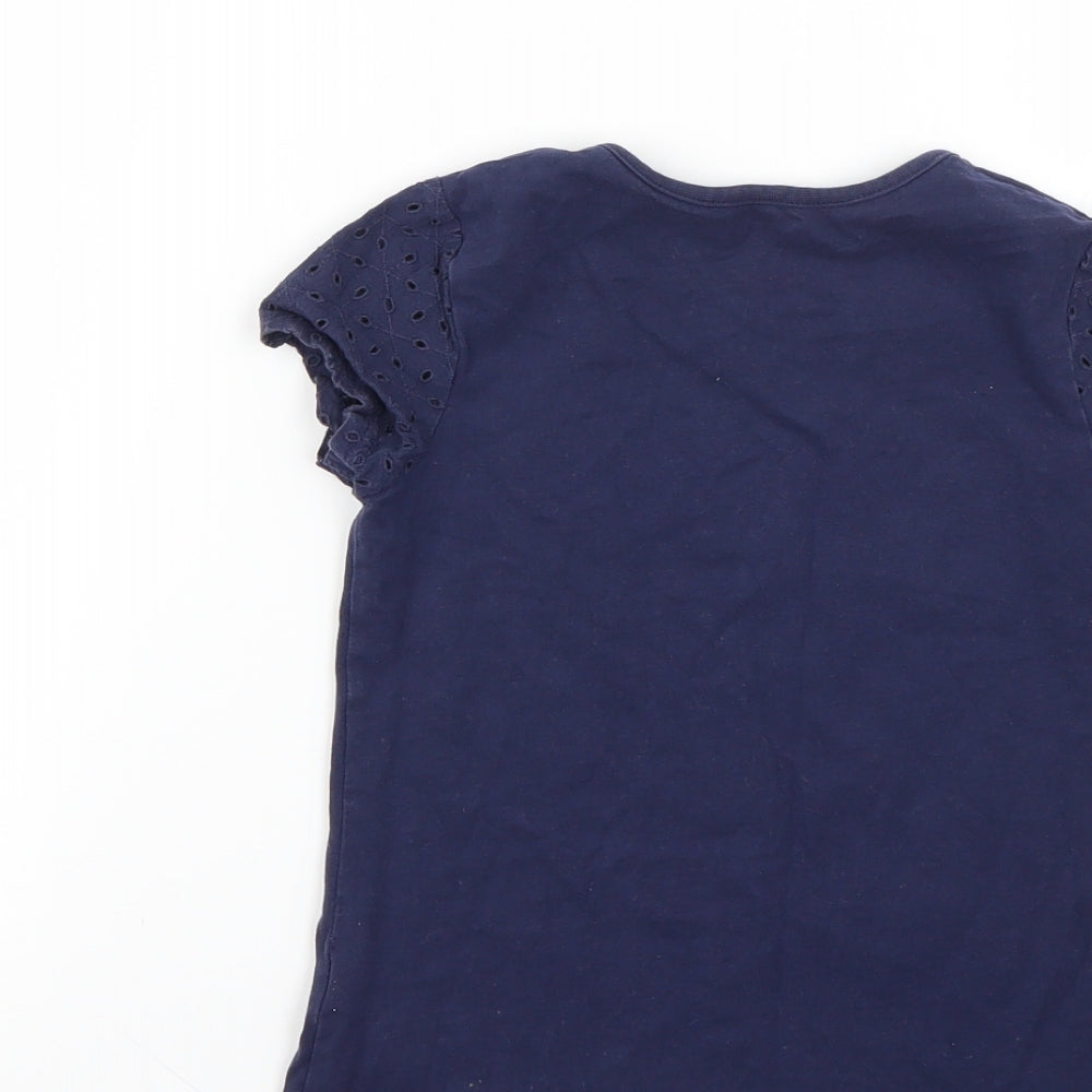 George Girls Blue Basic T-Shirt Size 6-7 Years
