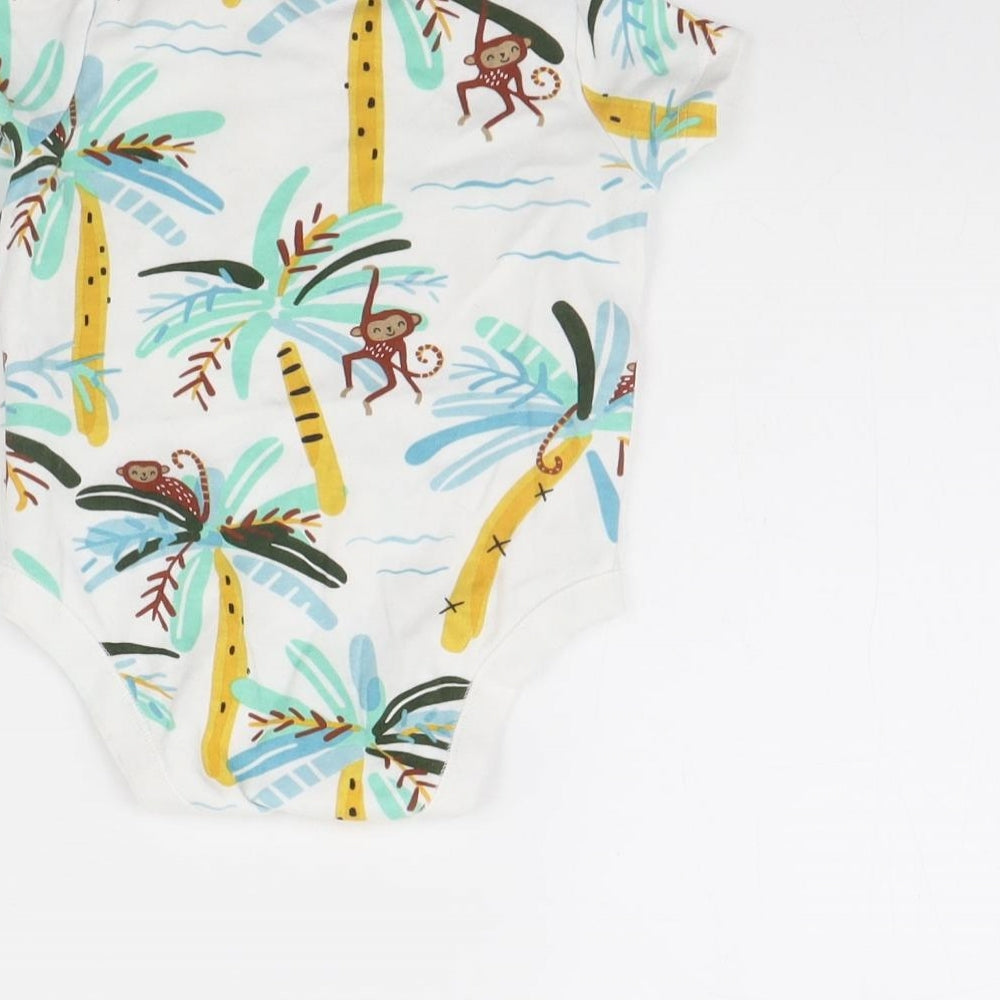 F&F Baby White Animal Print Babygrow One-Piece Size 9-12 Months