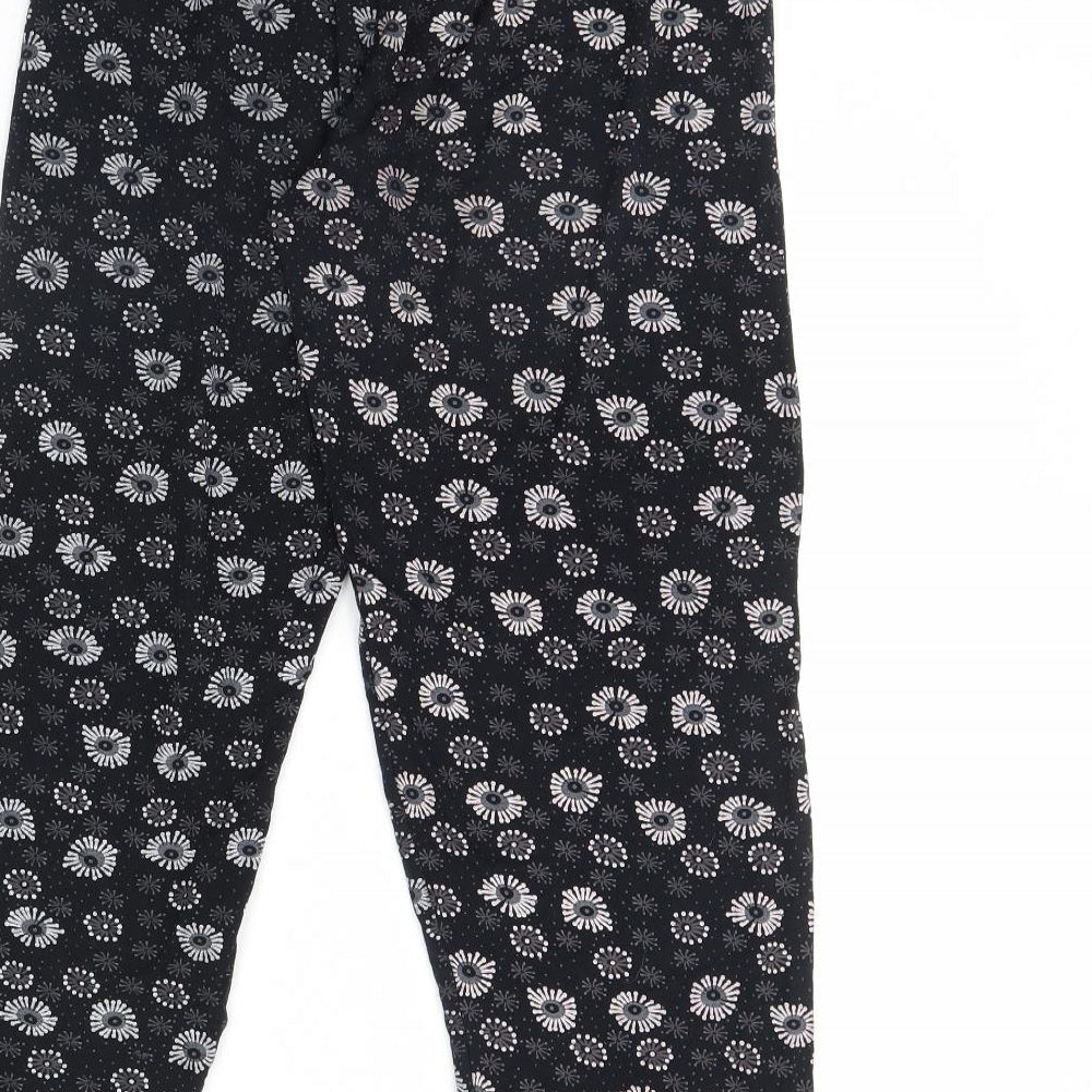 Preworn Womens Black Geometric Trousers Size M L25 in
