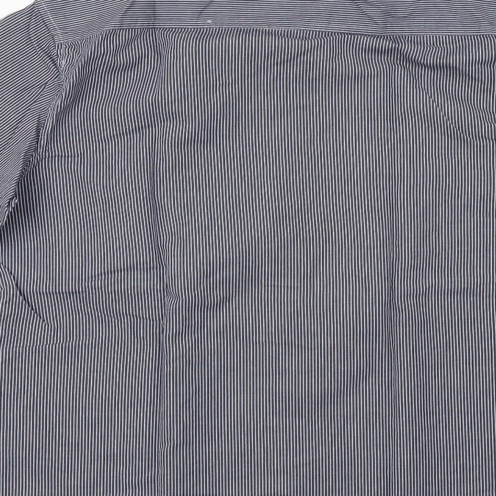 Topman Mens Blue Striped Button-Up Size M
