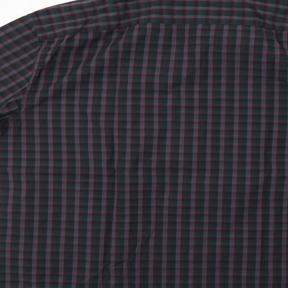 Gap Mens Purple Check Button-Up Size M