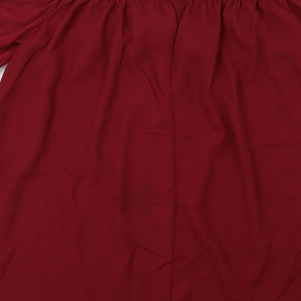 Zanzea Womens Red Basic Blouse Size M