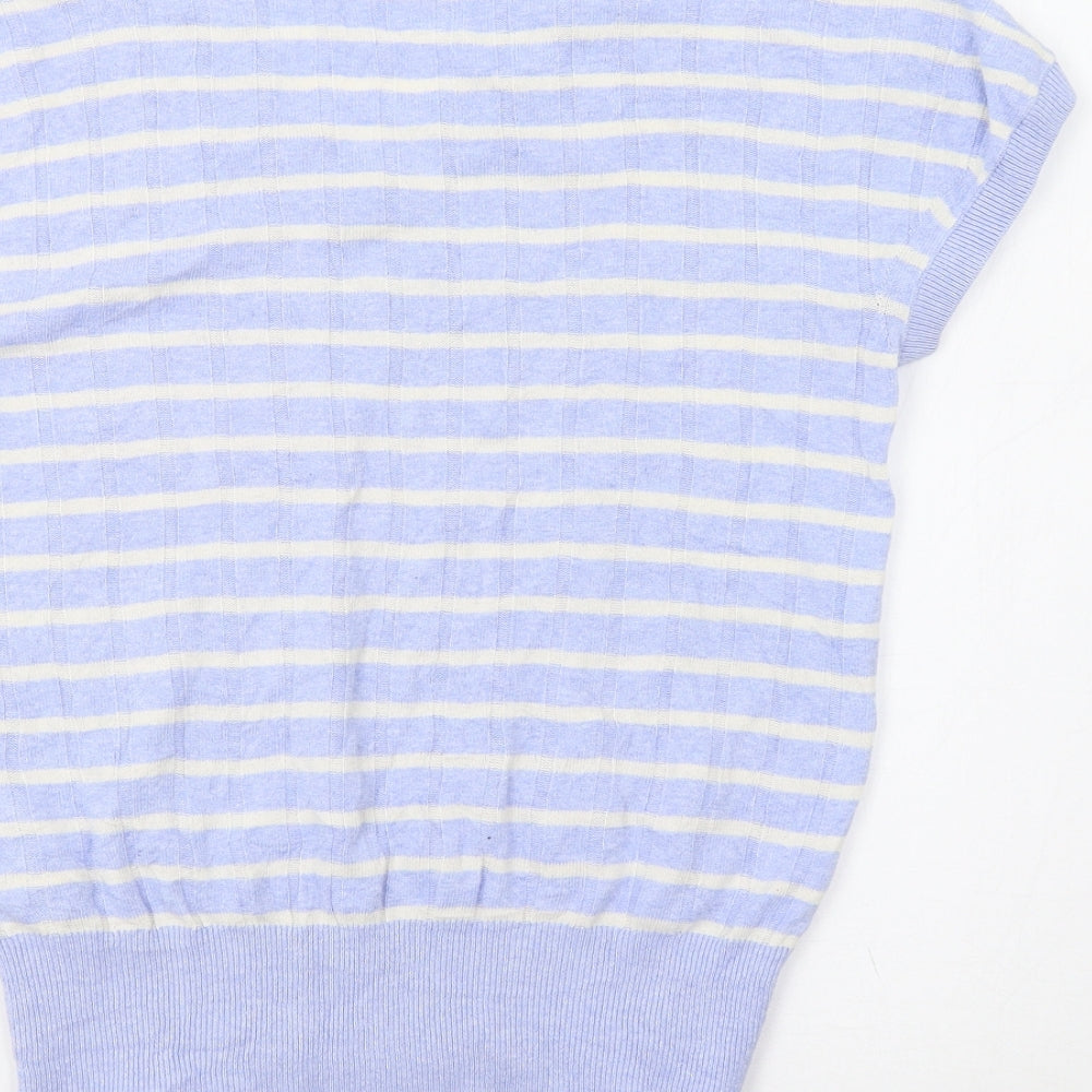 M&&S Womens Blue Striped Pullover Jumper Size M