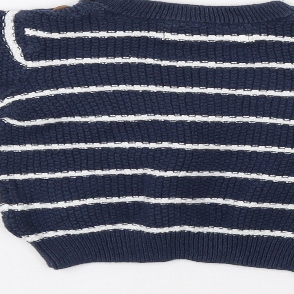 F&F Baby Blue Striped Pullover Jumper Size 3-6 Months
