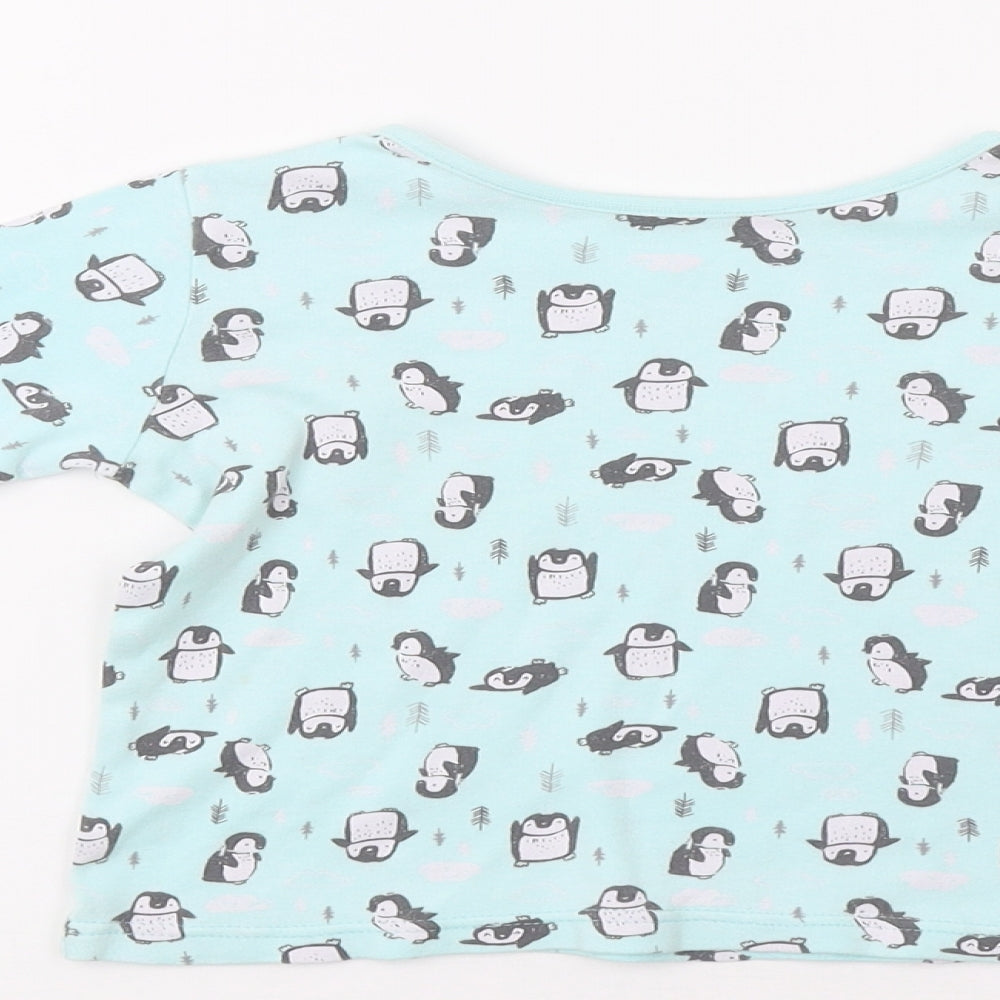 George Girls Blue Top Pyjama Top Size 3-4 Years - Penguin Print