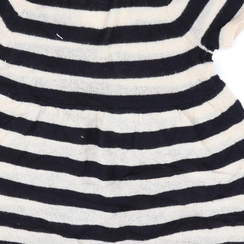 Forever Womens Black Striped Pullover Jumper Size S