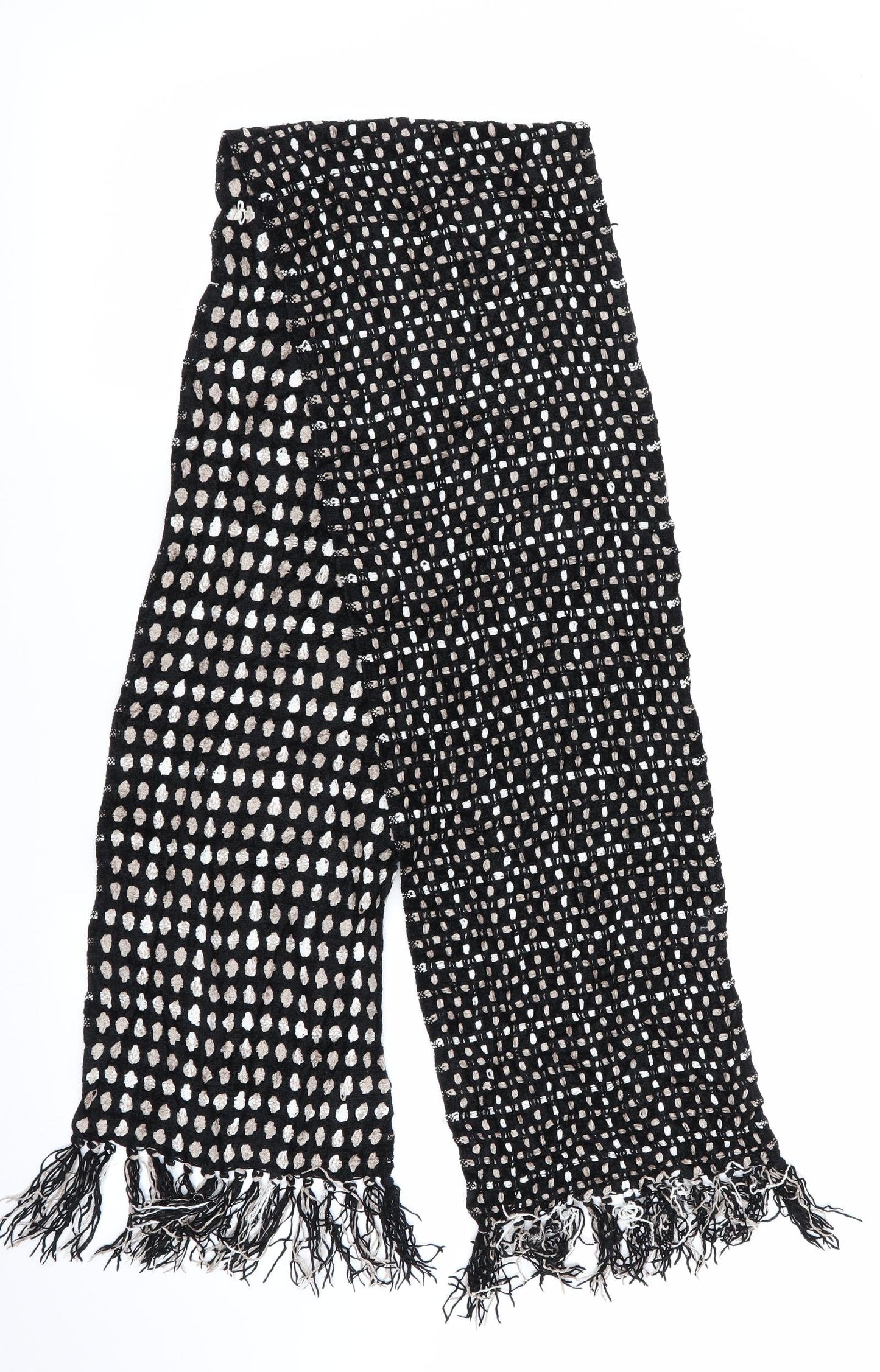 Preworn Womens Black Polka Dot Scarf