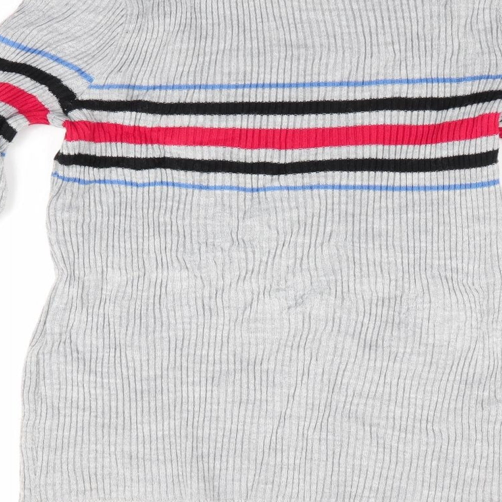 Cooperative Mens Grey Striped Pullover Jumper Size M