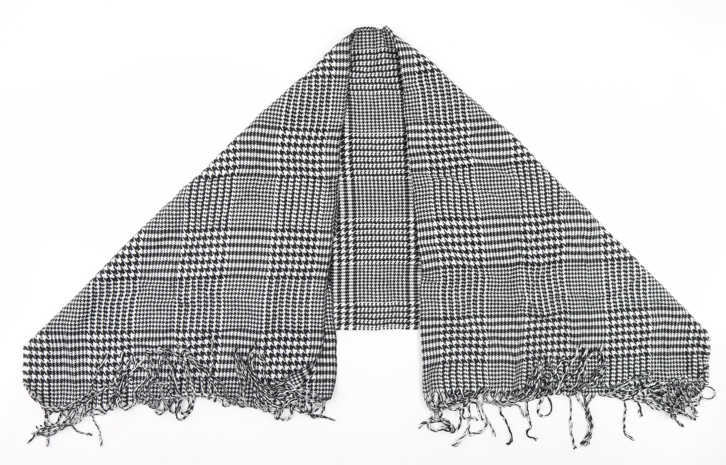 Preworn Womens White Houndstooth Scarf