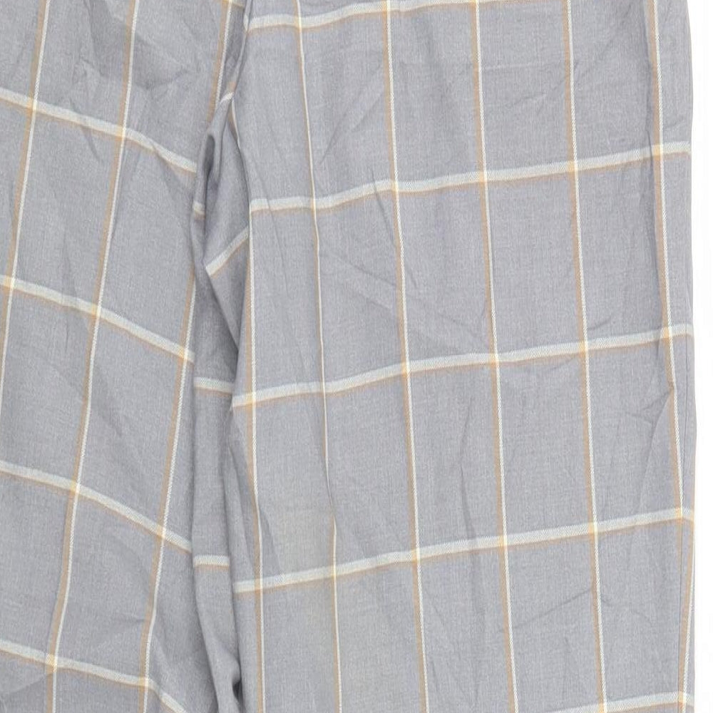 Topshop Womens Grey Plaid Trousers Size 6 L27 in