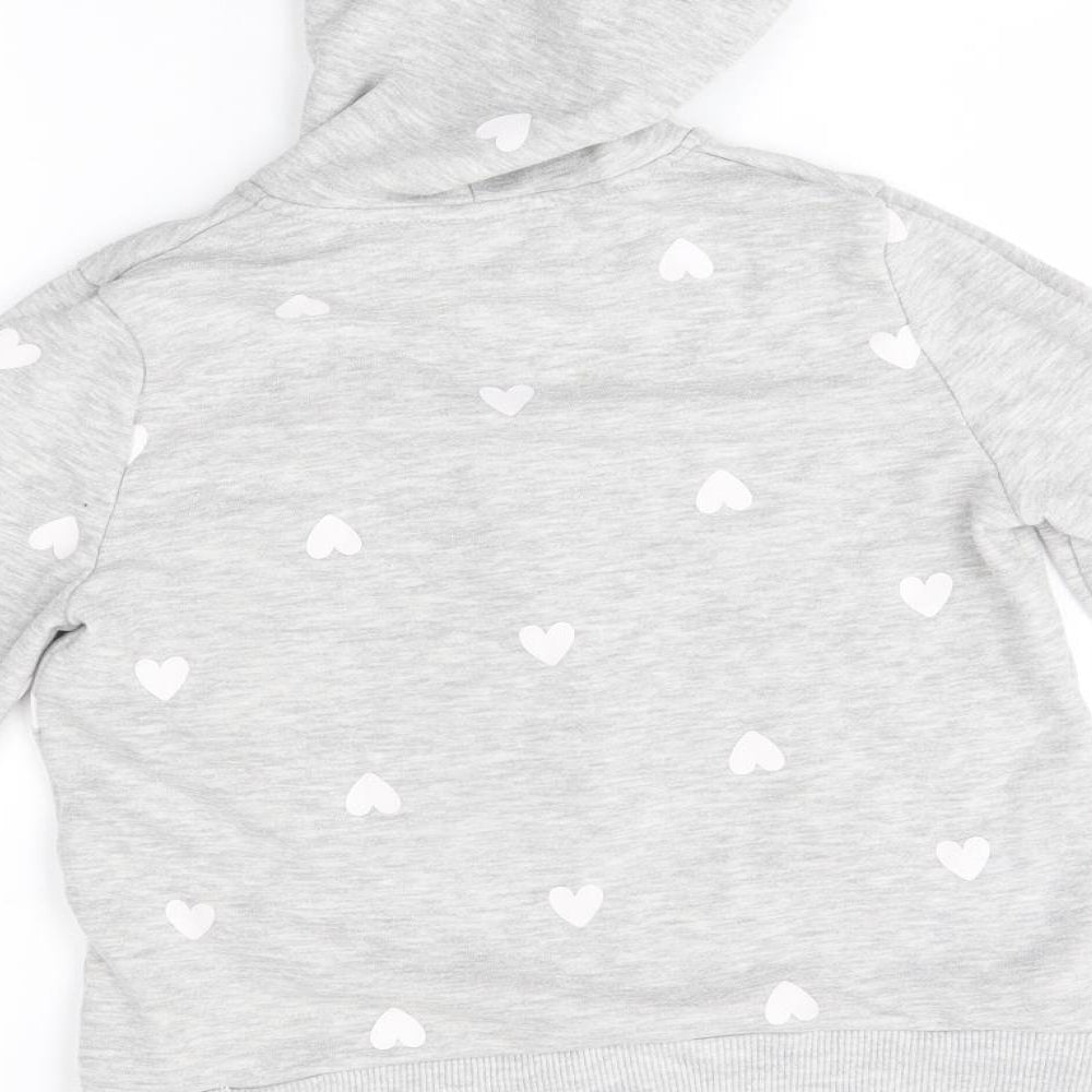 H&M Boys Grey Full Zip Hoodie Size 8-9 Years