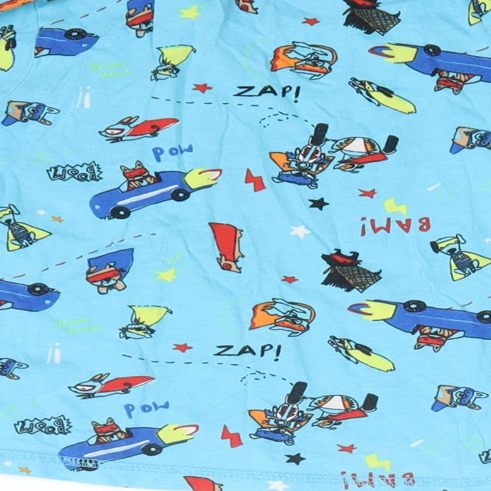 George Boys Blue Geometric Basic T-Shirt Size 4-5 Years