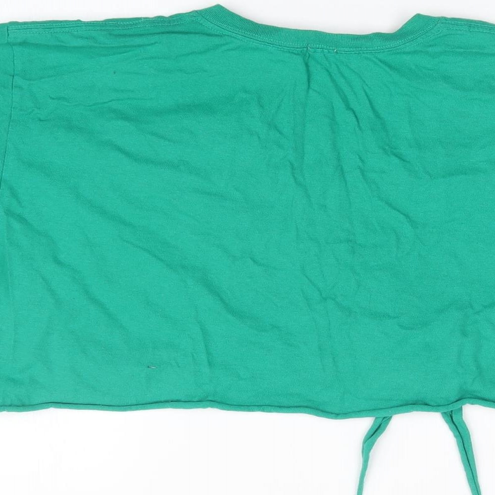 River Island Womens Green Cropped T-Shirt Size 12