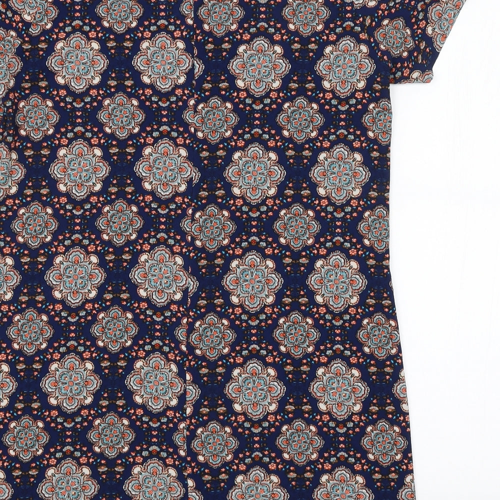 Fashion Union Womens Multicoloured Argyle/Diamond Basic Blouse Size 12