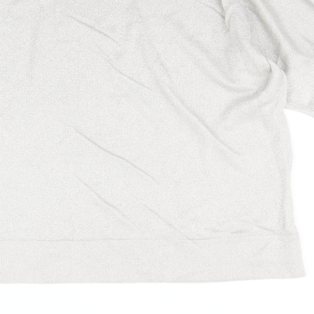 Wallis Womens Silver Basic T-Shirt Size M