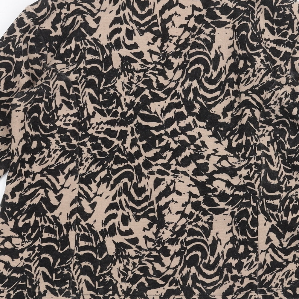 Signage Womens Brown Animal Print Jacket Size 10