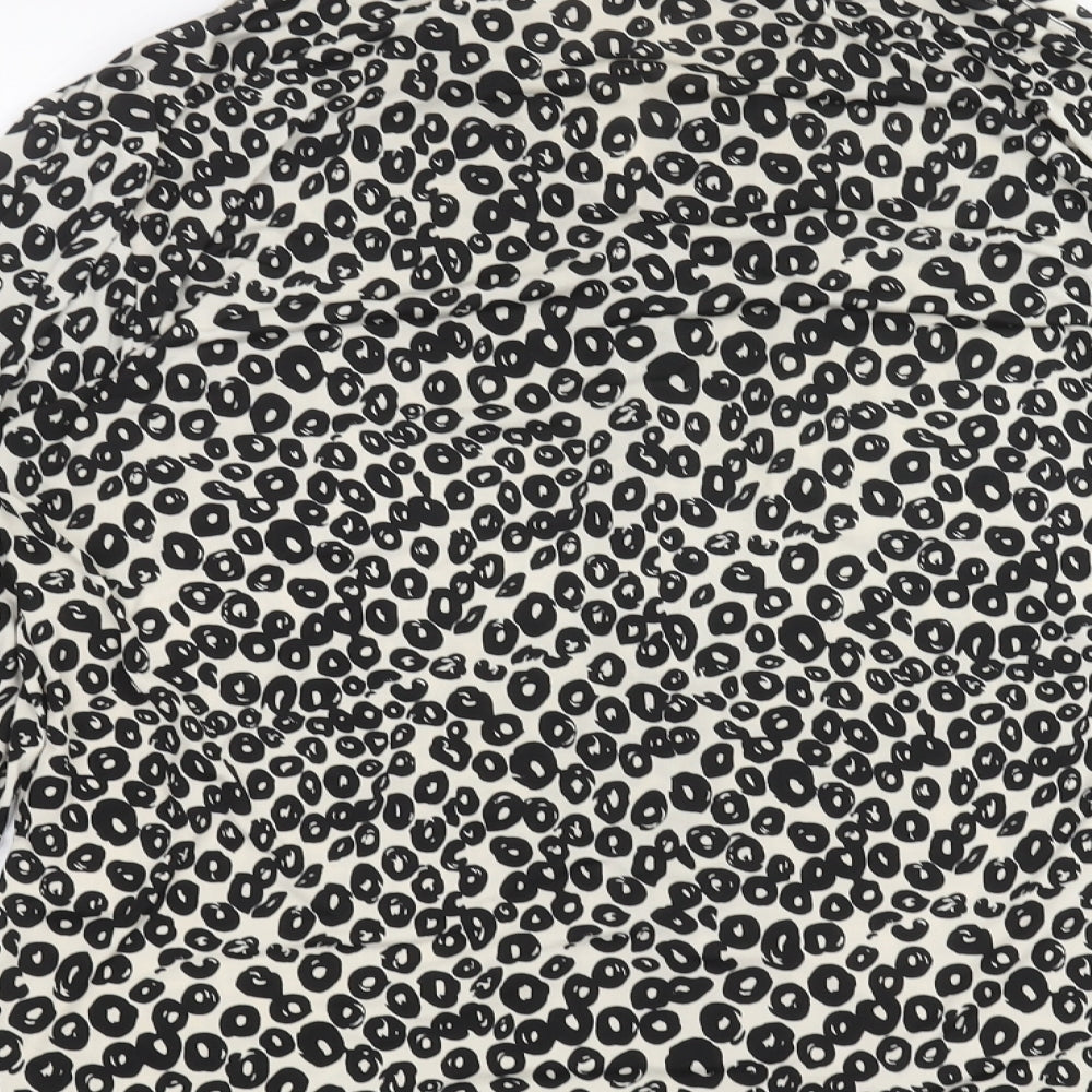 Arista Womens White Polka Dot Basic Button-Up Size 14