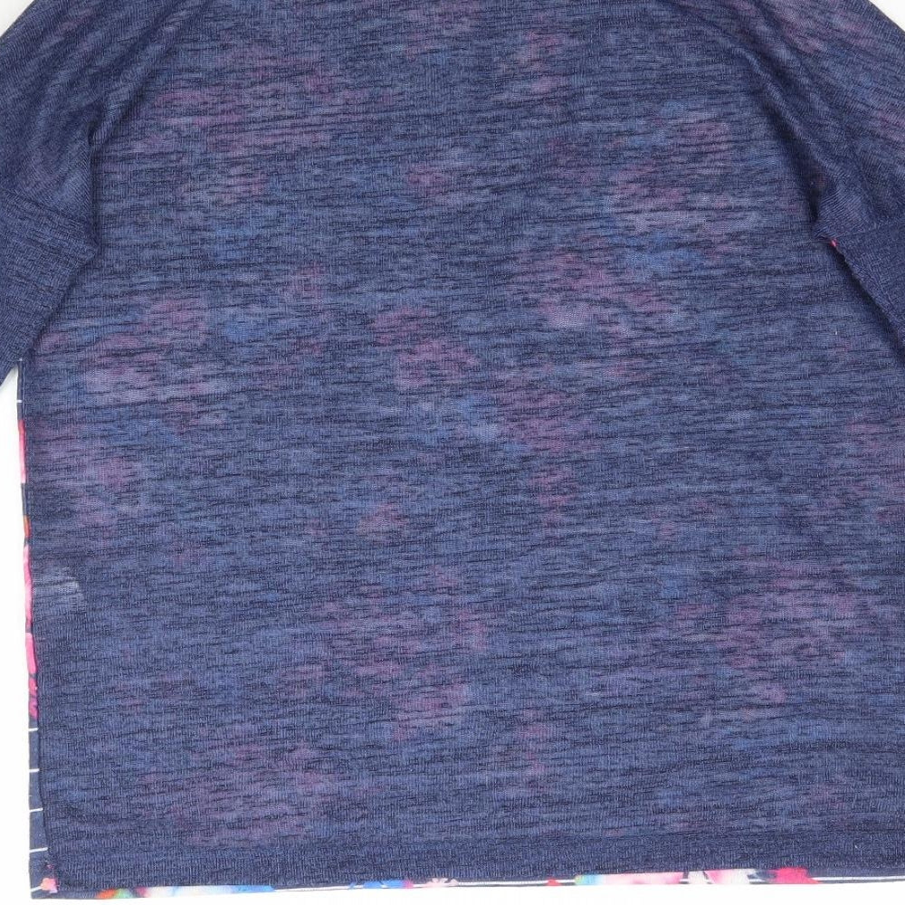 Atmosphere Womens Blue Floral Basic T-Shirt Size 6