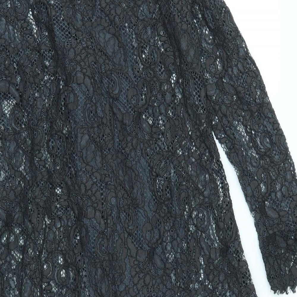 H&M Womens Grey Lace A-Line Size 8