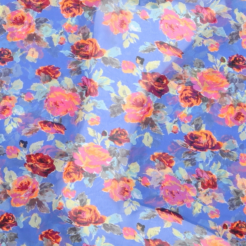 New Look Girls Blue Floral Kimono Jacket Size S