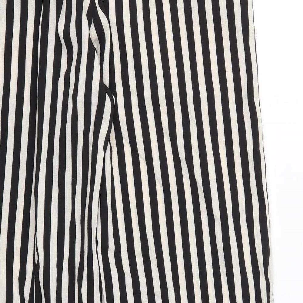 Boohoo Womens Black Striped Trousers Size 6 L29 in