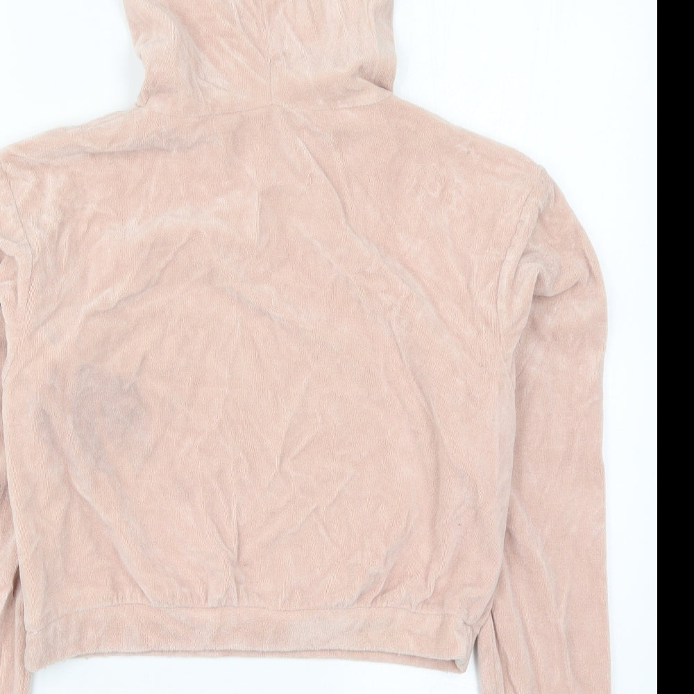 Miss Selfridge Womens Pink Pullover Hoodie Size 4 - Je T'aime