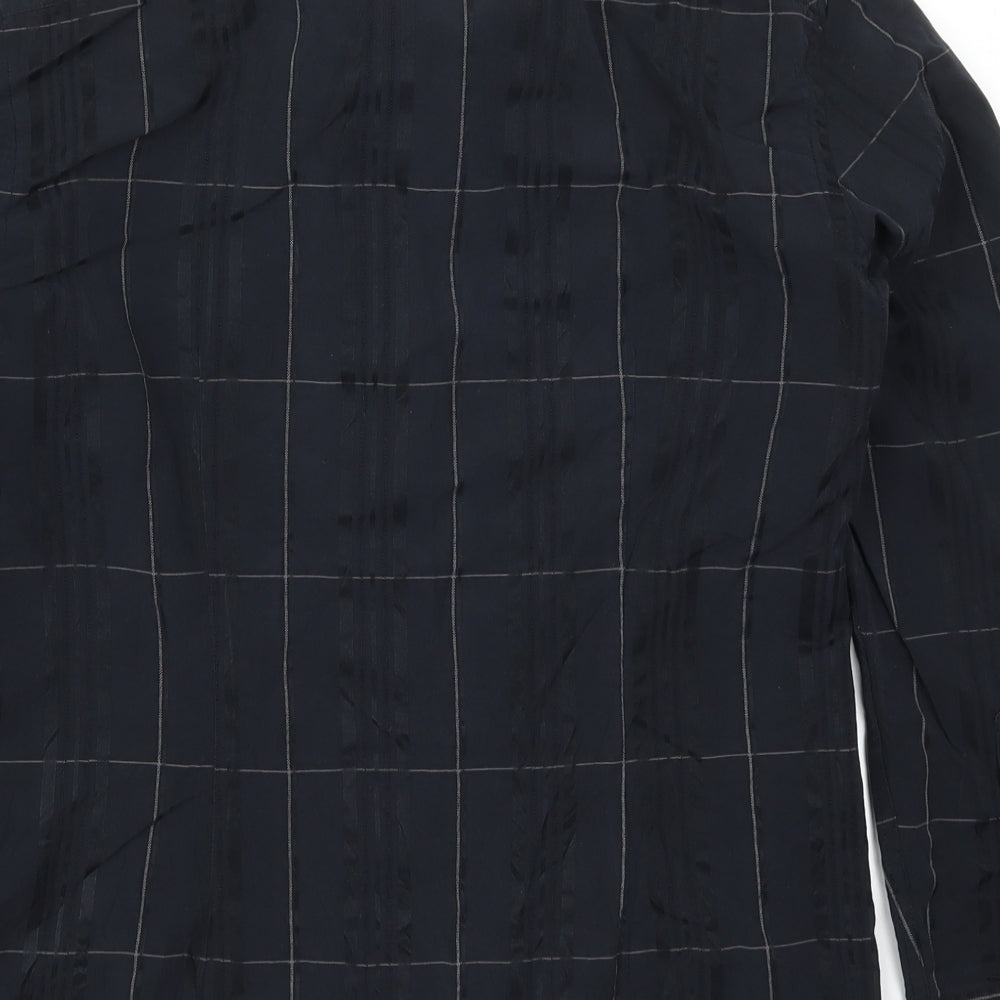 Marks & Spencer Mens Black Check Button-Up Size S