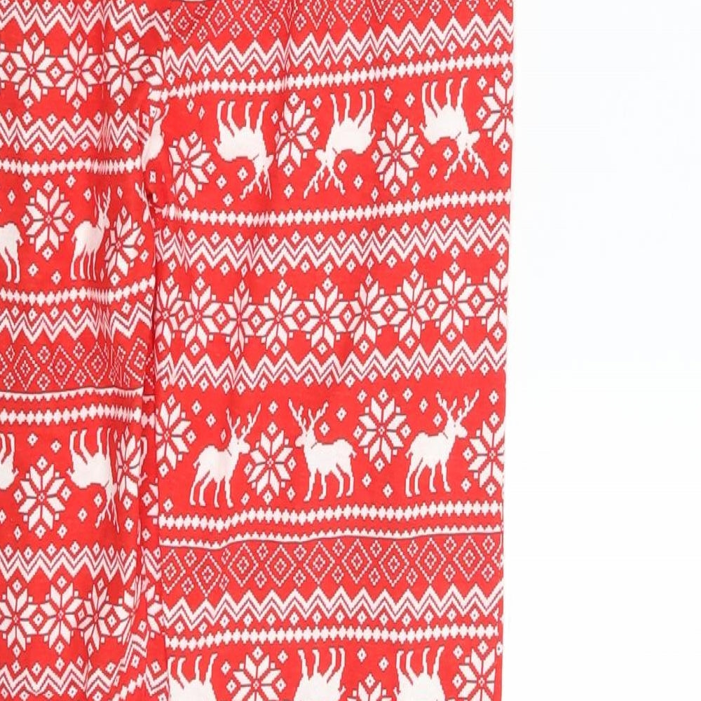 Pep & Co. Girls Red Fair Isle Jegging Trousers Size 10-11 Years - Seasonal Christmas Festive Holiday