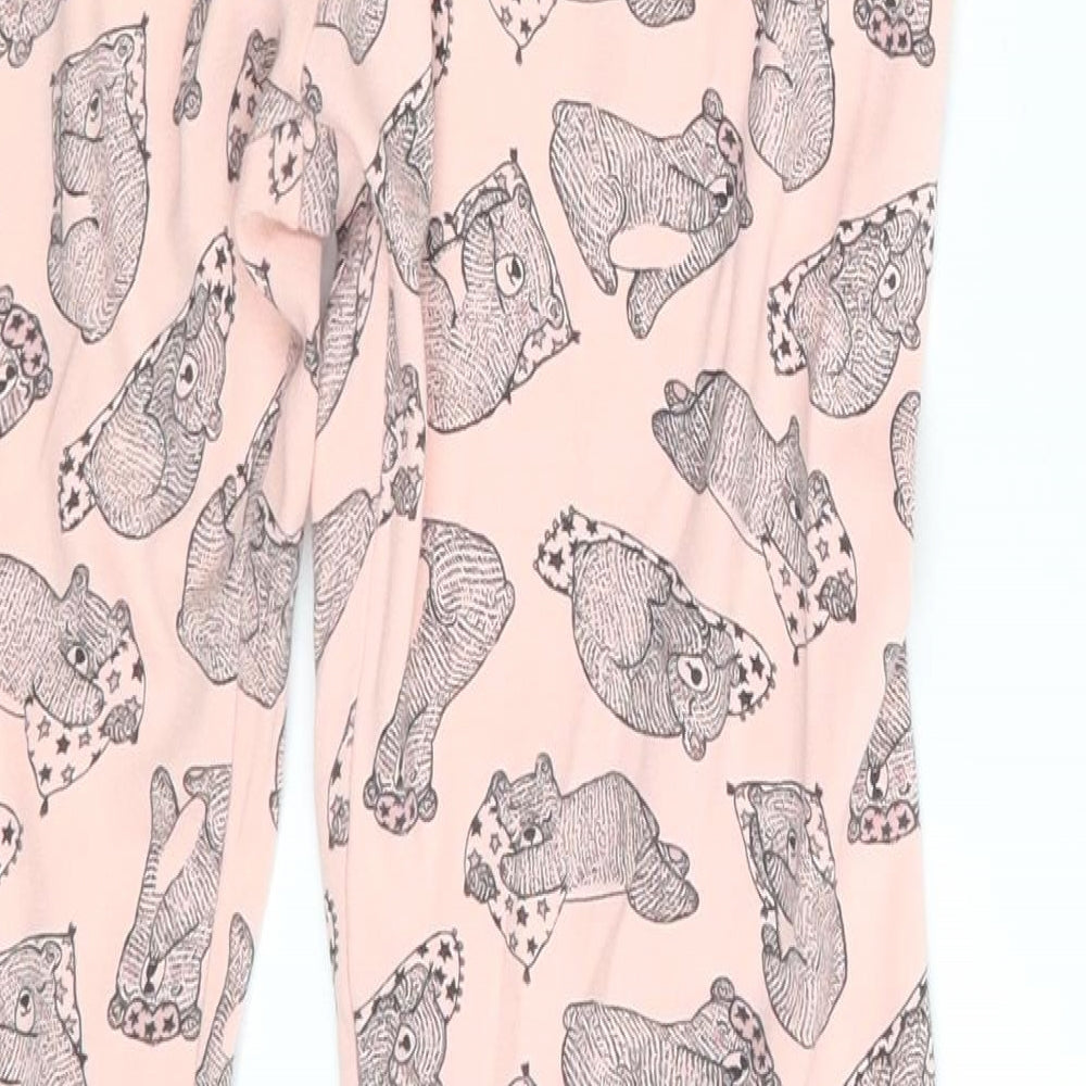 George Girls Pink Animal Print Sweatpants Trousers Size 11-12 Years