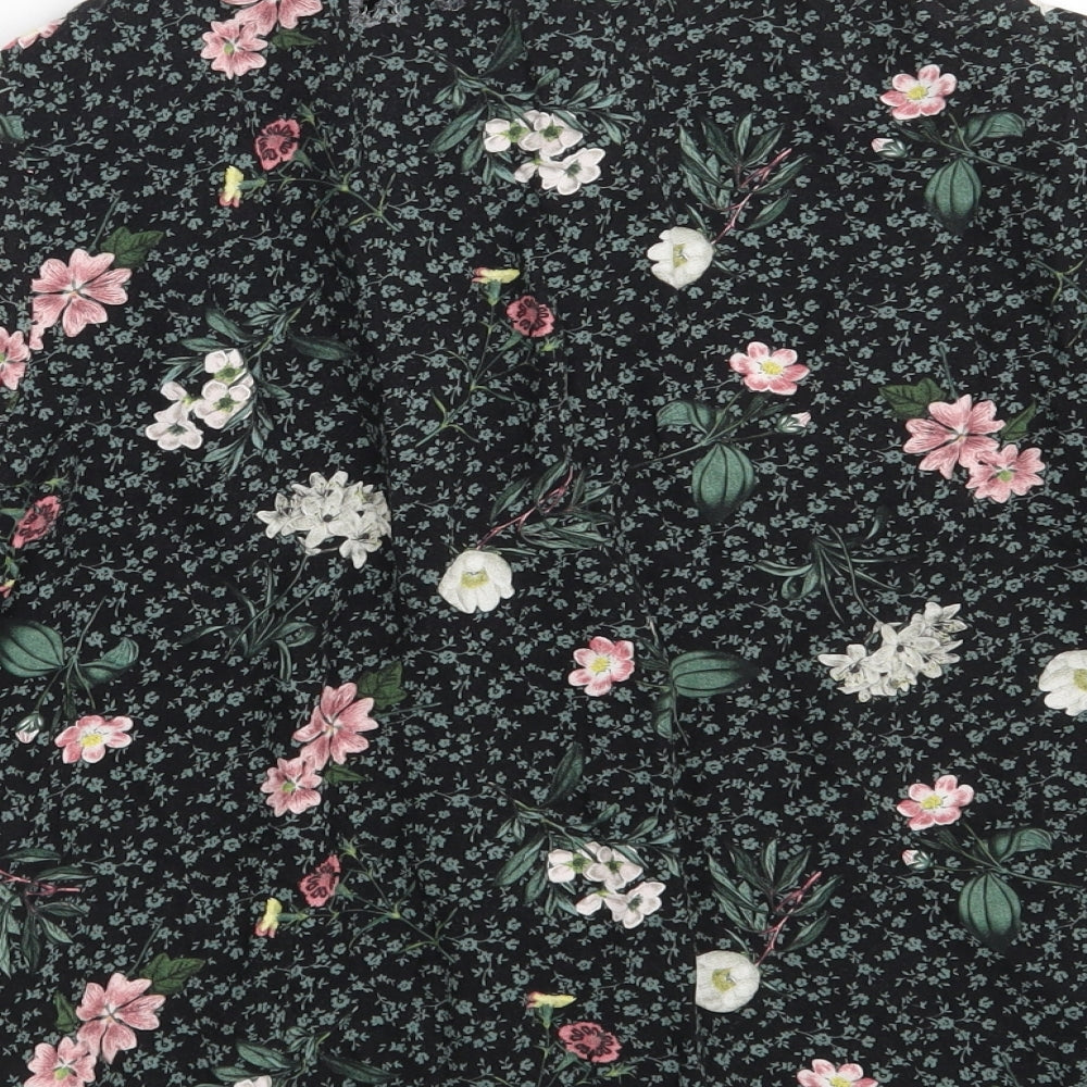 Red Herring Womens Black Floral Full Zip Jumper Size 10