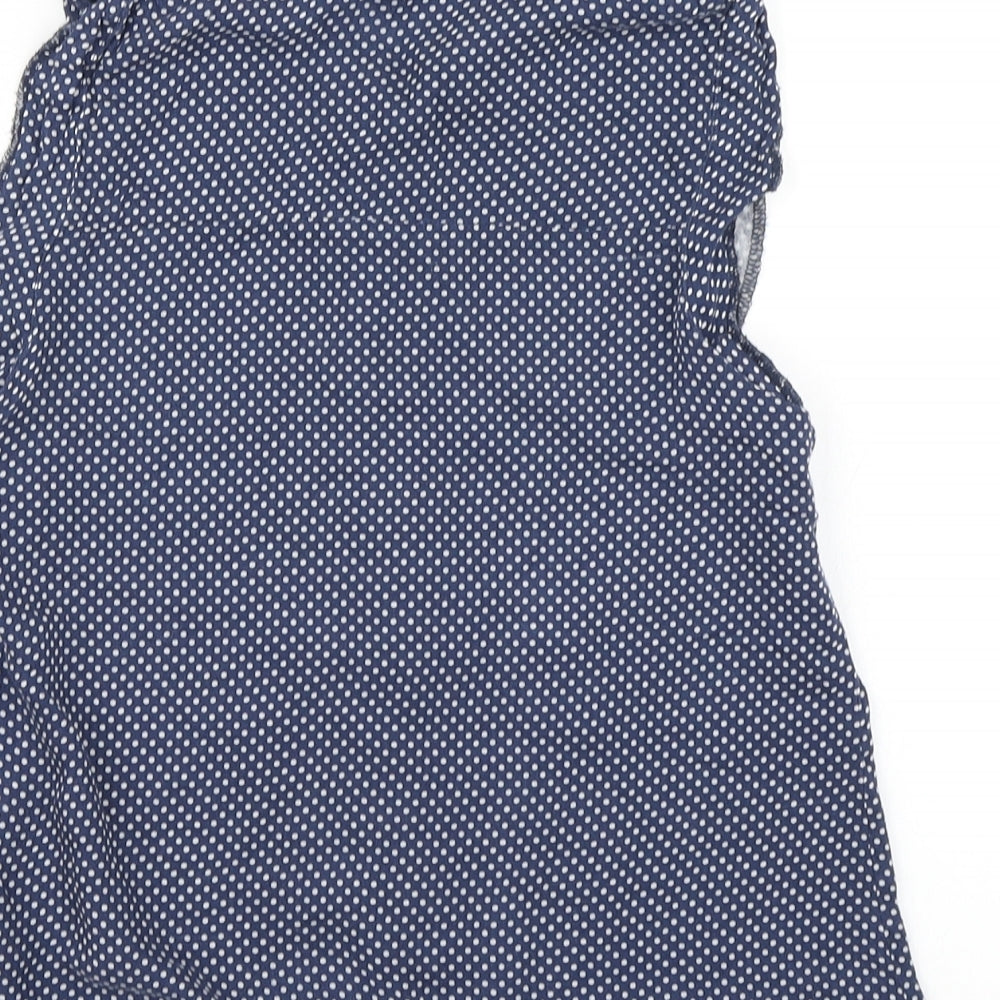 MINKPINK Womens Blue Polka Dot Basic Blouse Size XS