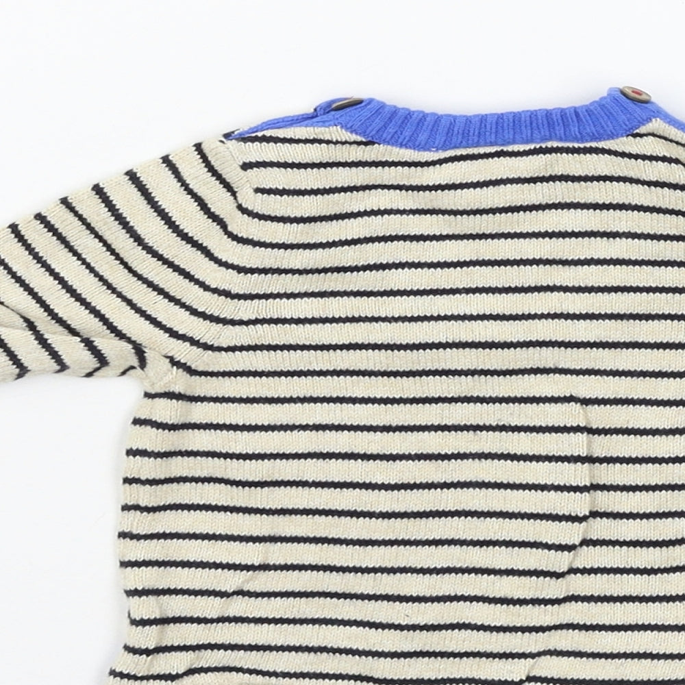 NEXT Boys Beige Striped Knit Pullover Jumper One Size - bike