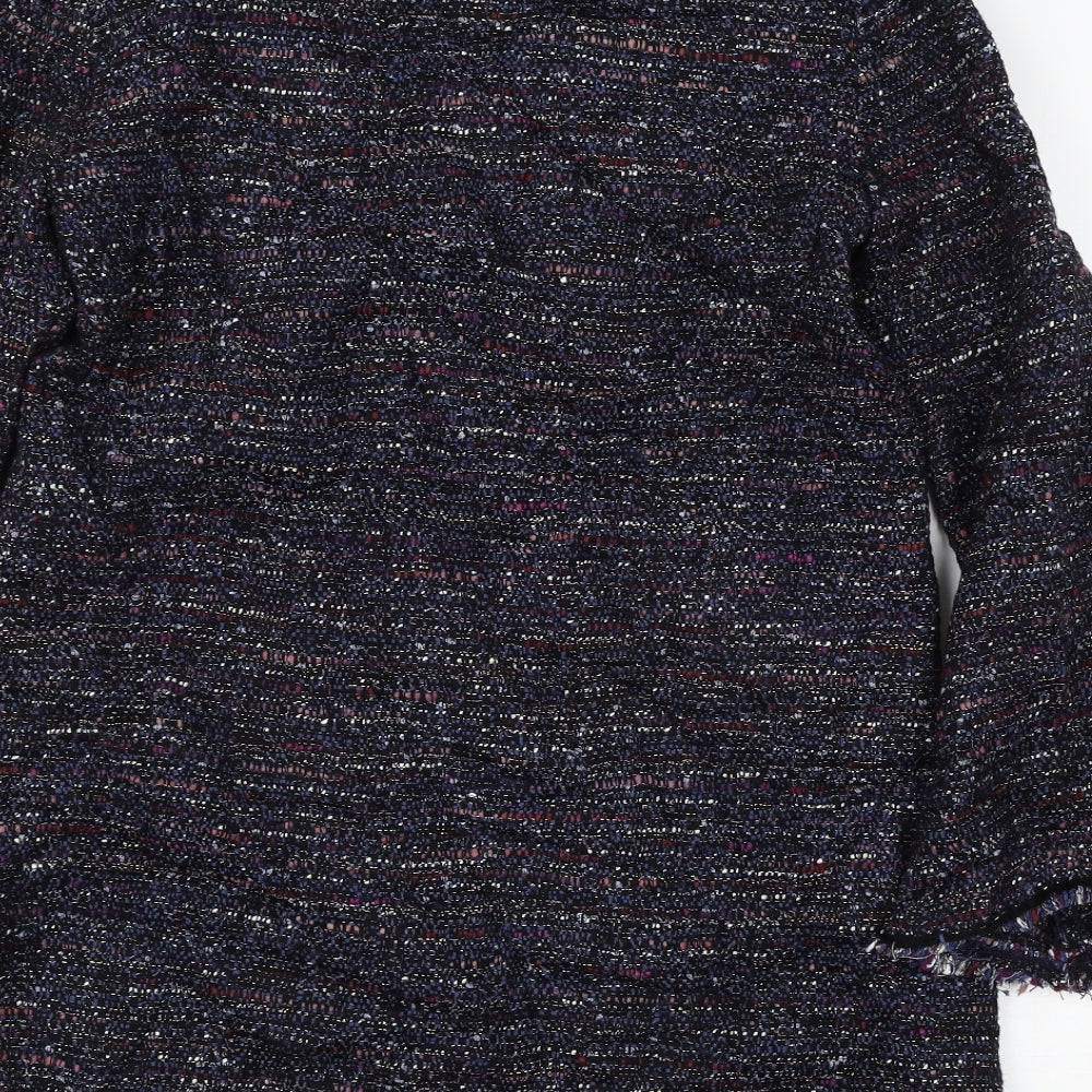Zara Womens Blue Striped Knit Basic T-Shirt Size L