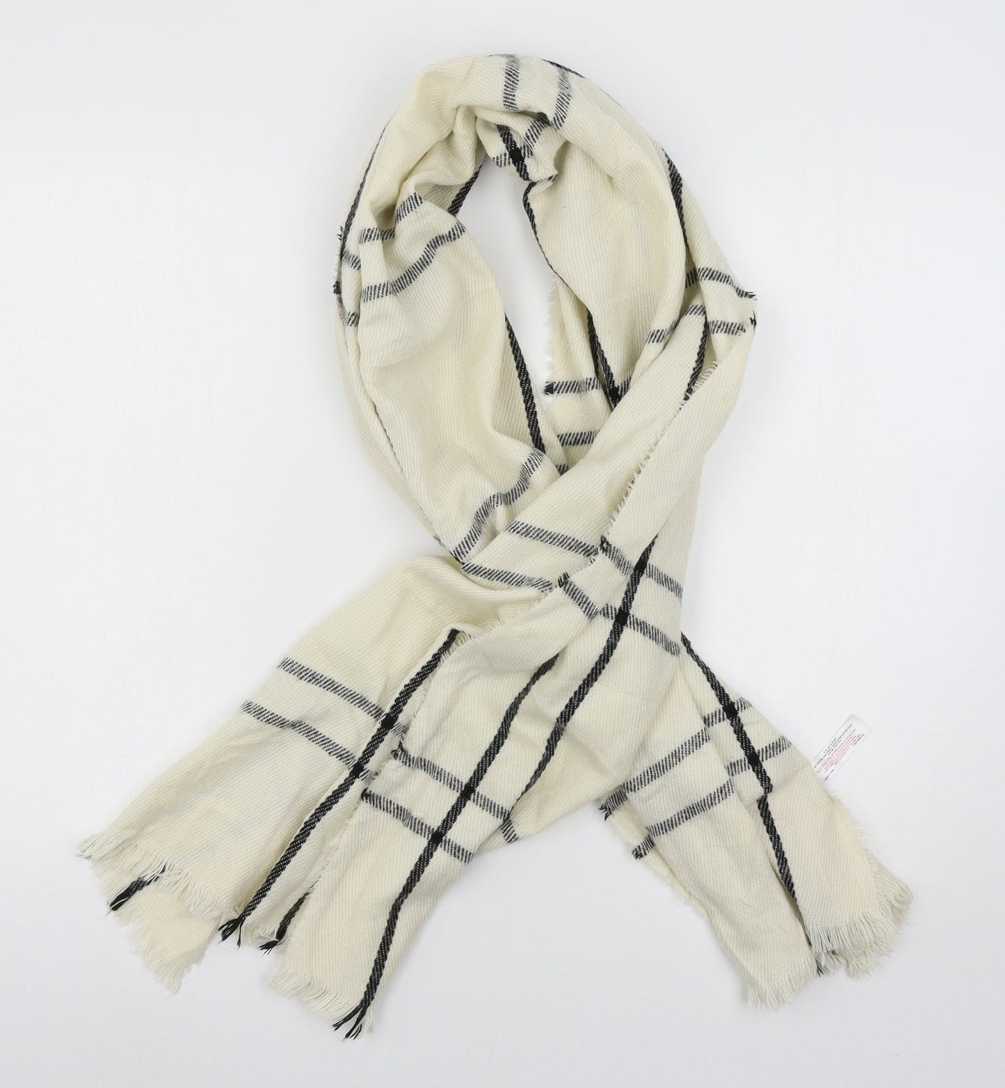 Primark Womens Ivory Striped Knit Scarf