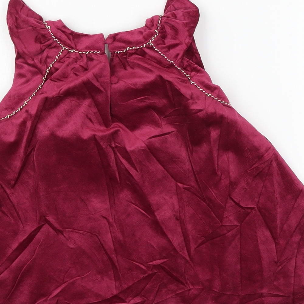 Heirloom Girls Pink Velour A-Line Size 4 Years