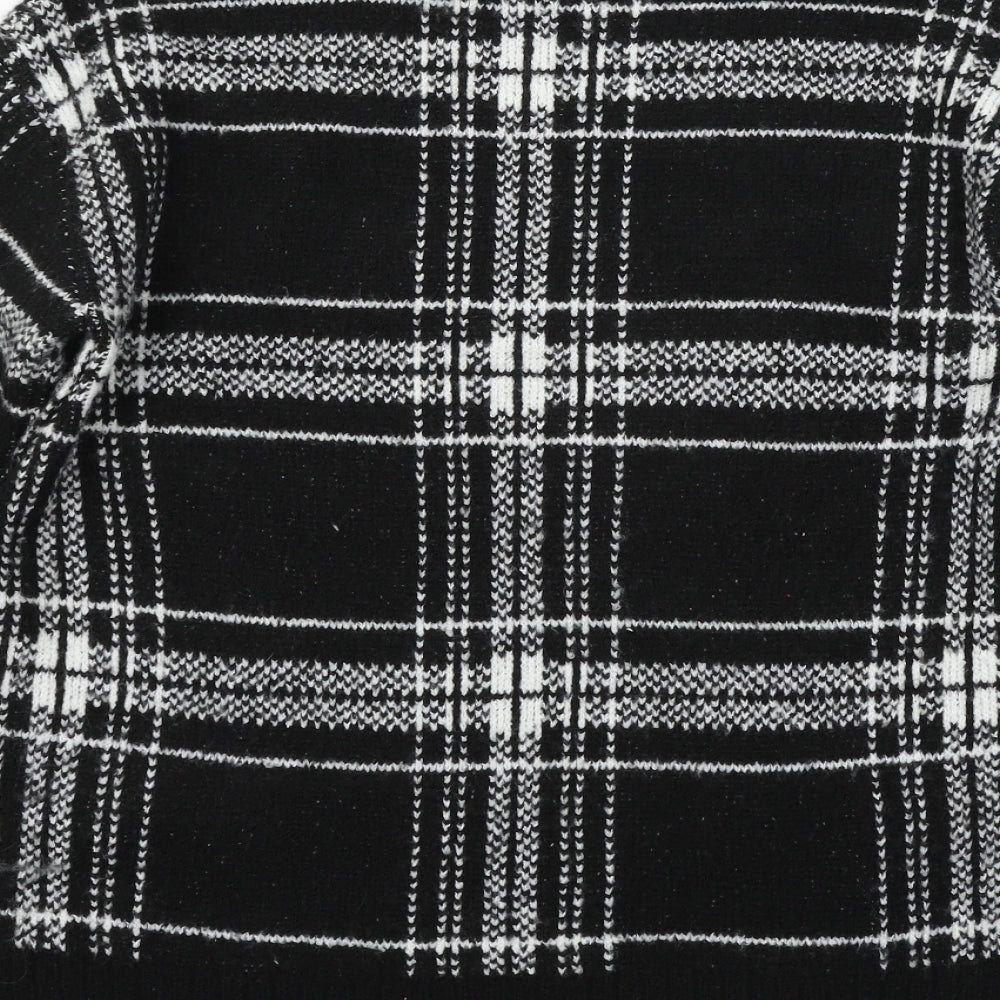 Marks & Spencer Womens Blue Check Knit Pullover Jumper Size S