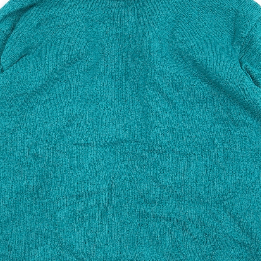 be jealous Womens Green Geometric Pullover Jumper Size M