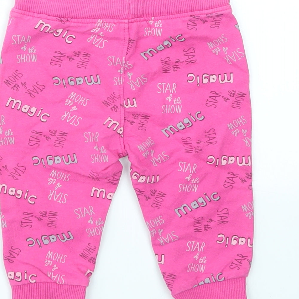 SO CUTE Girls Pink Geometric Capri Trousers Size 9-12 Months