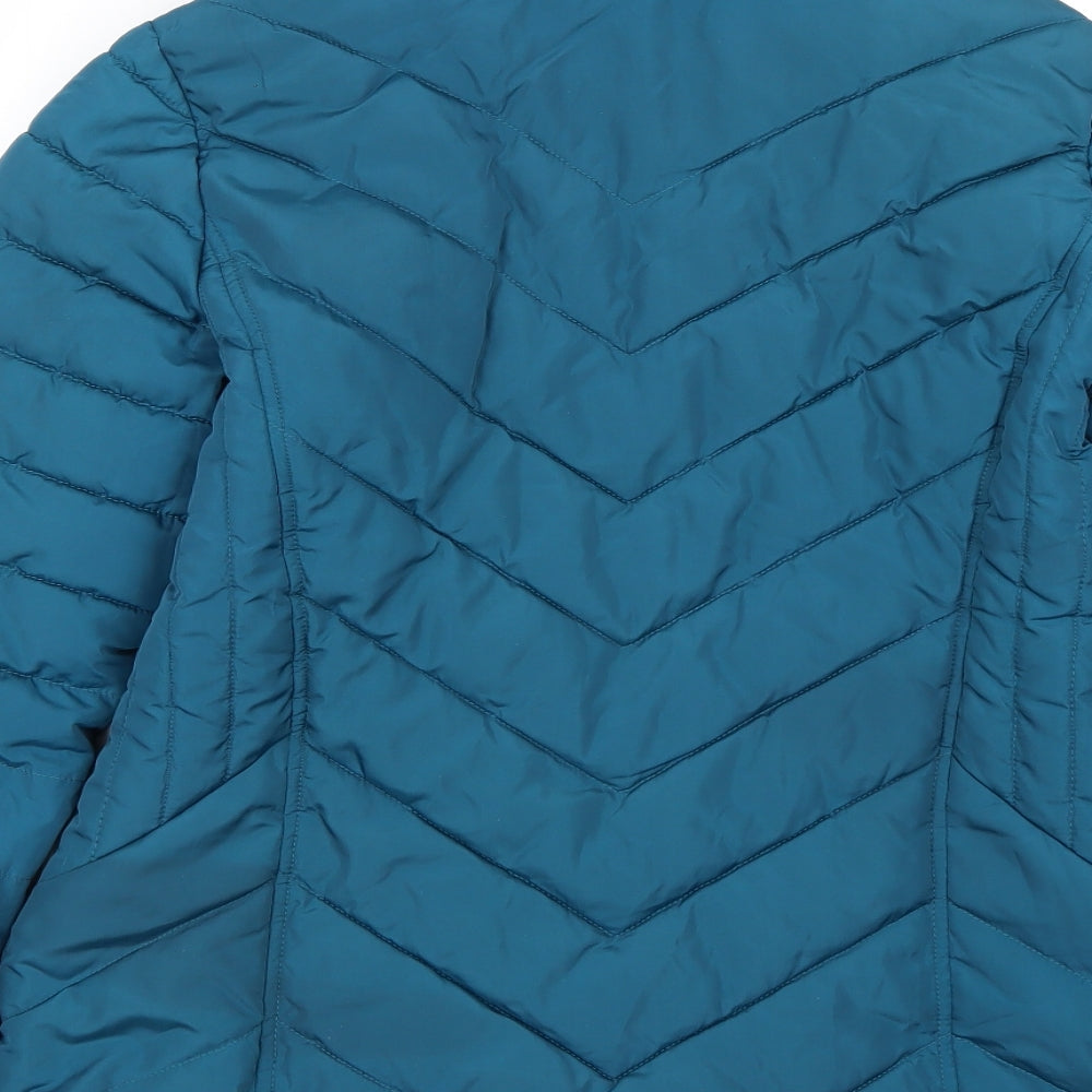 Oasis Womens Blue Overcoat Coat Size S