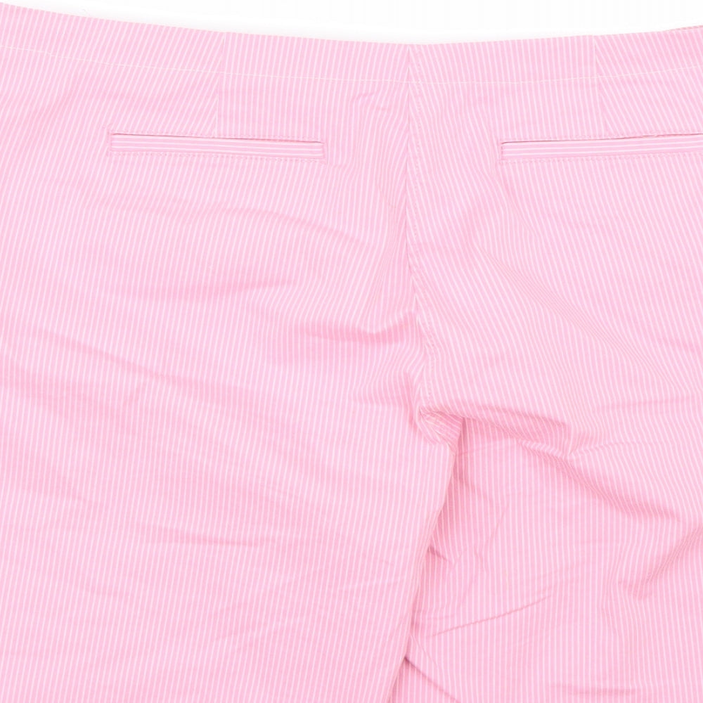 Preworn Womens Pink Striped Bermuda Shorts Size 40