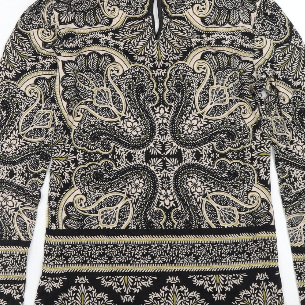 Oasis Womens Brown Paisley Basic T-Shirt Size XS