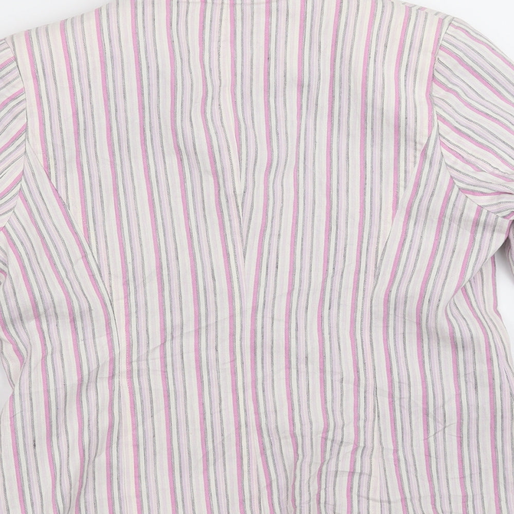 DASH Womens Pink Striped Jacket Blazer Size 10