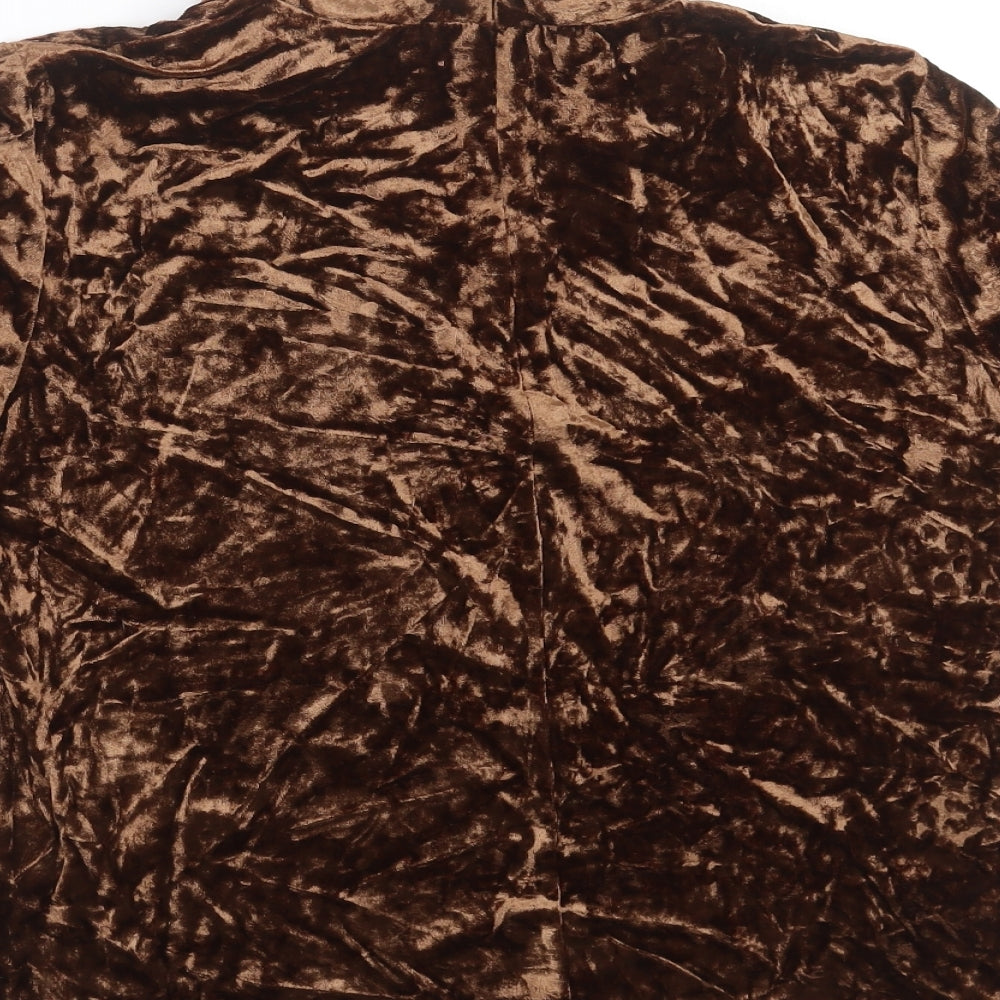 VERO MODA Womens Brown Basic T-Shirt Size M - Choker style neck