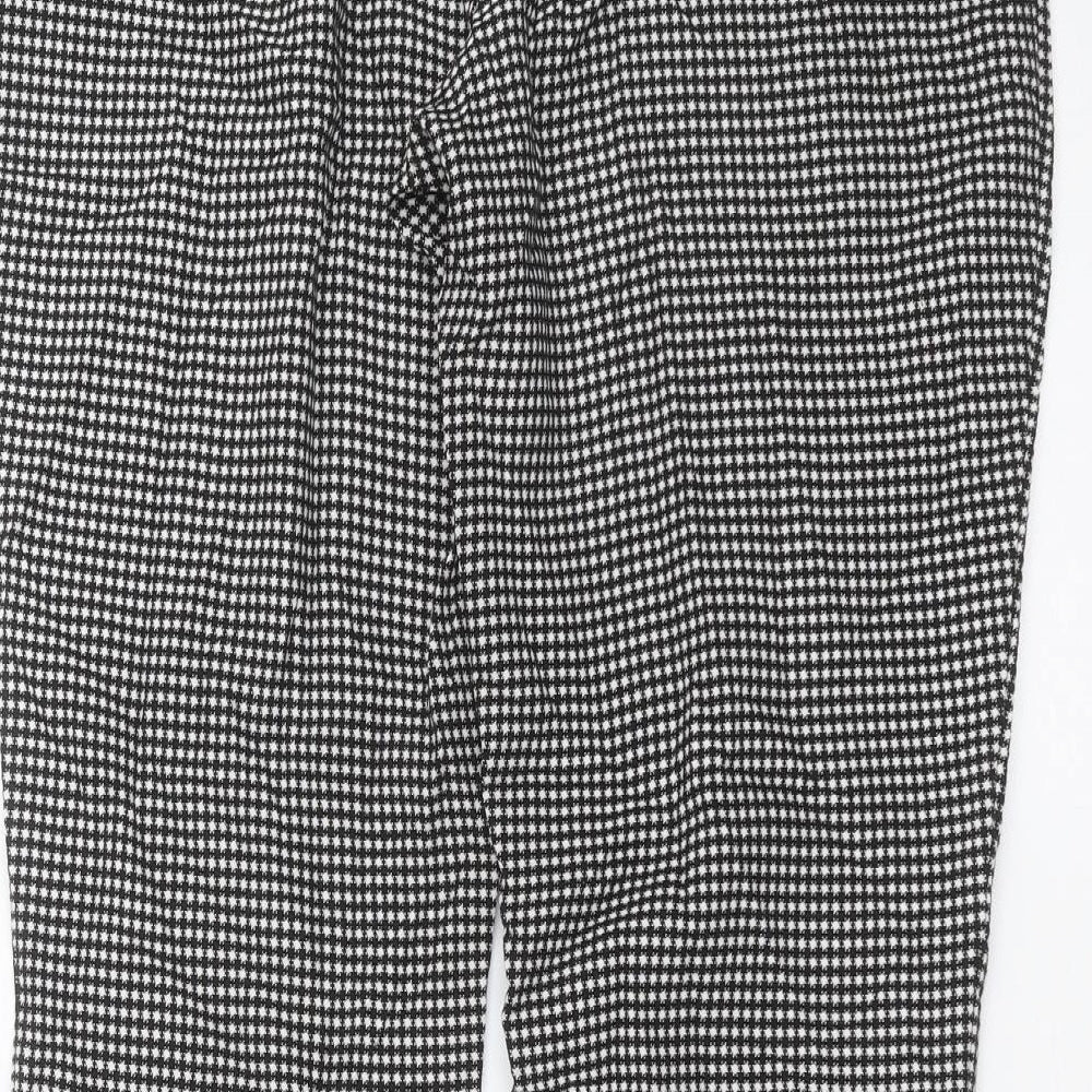 Marks & Spencer Womens Black Geometric Trousers Size 12 L29 in