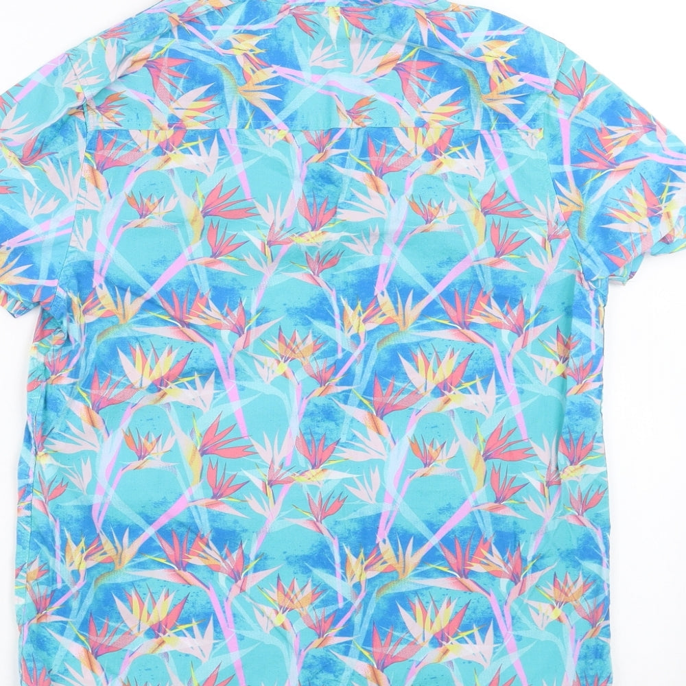 NEXT Girls Blue Geometric Basic Button-Up Size 13 Years