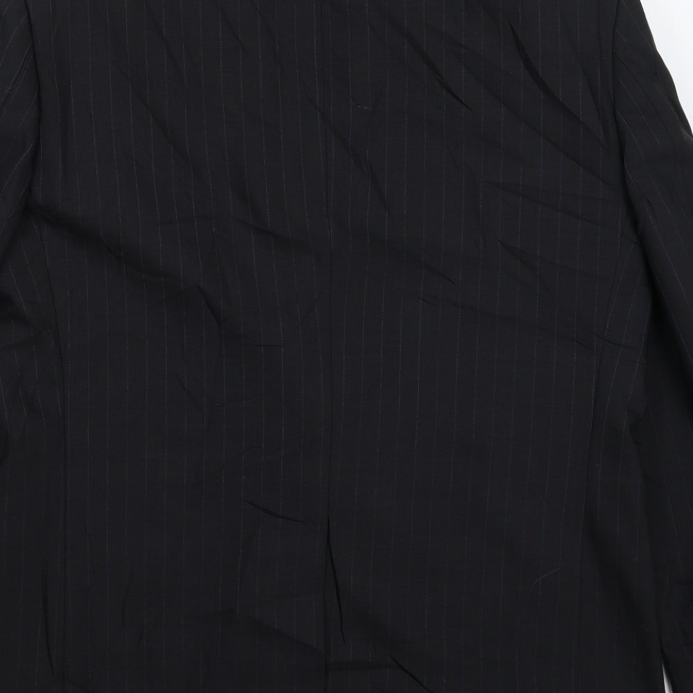 Marks & Spencer Mens Black Striped Jacket Suit Jacket Size 40