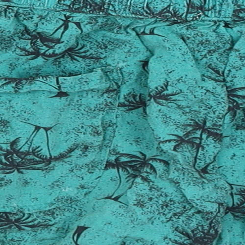 Red Herring Womens Blue Hot Pants Shorts Size 8 - Palm Trees