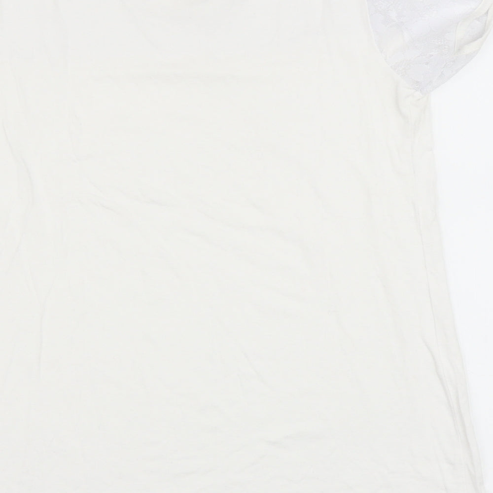 terrybond Womens White Basic T-Shirt Size L