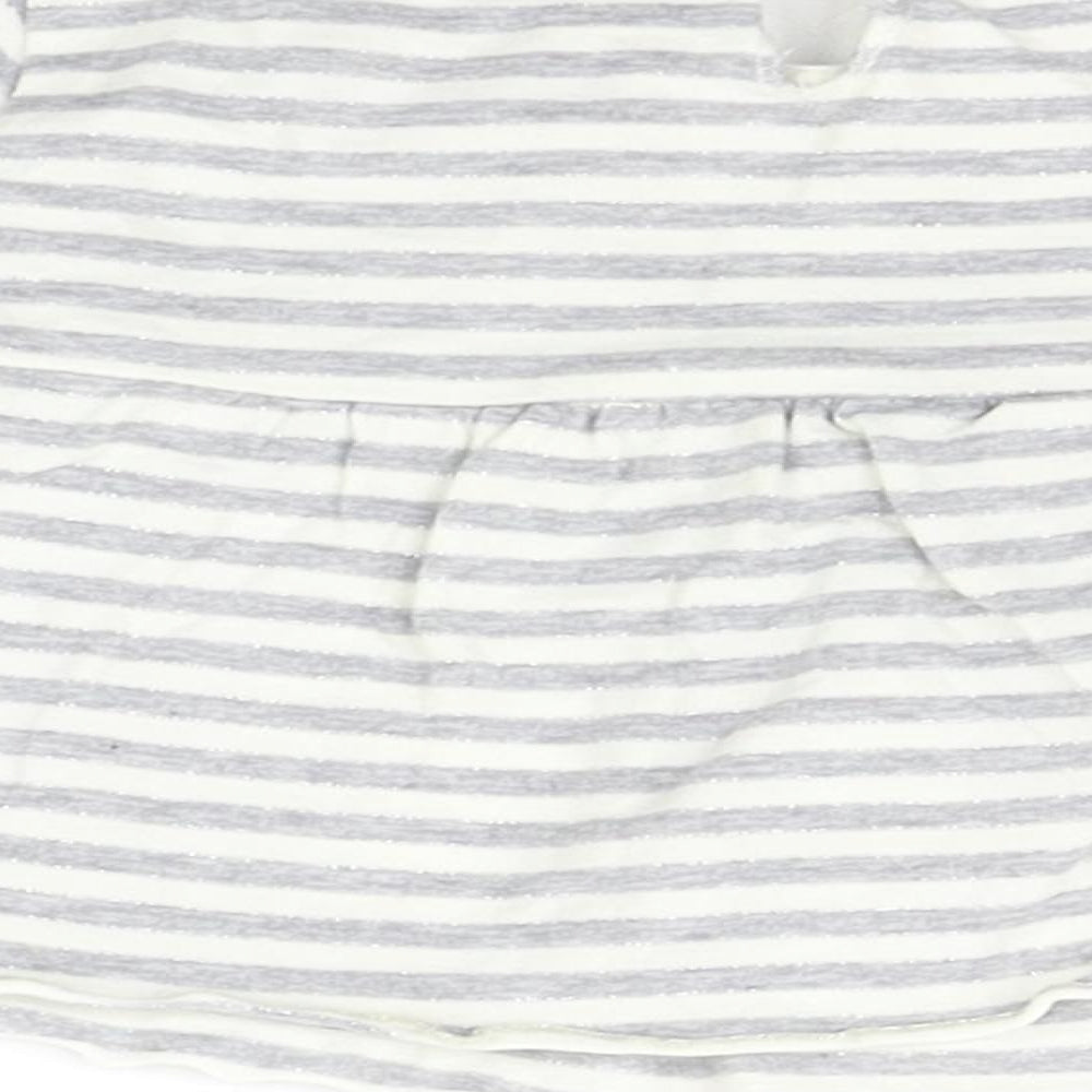 garaya bebe Baby Grey Striped Basic T-Shirt Size 6-9 Months